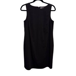 Liz Claiborne Womens Black Sleeveless Sheath Dress 18W Polyester Stretch Fabric